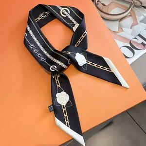 Designer Patterned Silk Scarf Tie - Red and Yellow